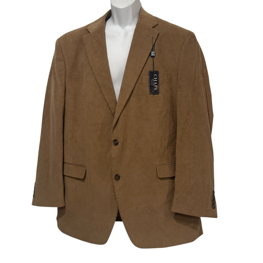 BRAND NEW‎ CHAPS RALPH LAUREN Mens Blazer 46L Tan Corduroy Sport Coat Paisley